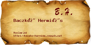 Baczkó Hermiás névjegykártya